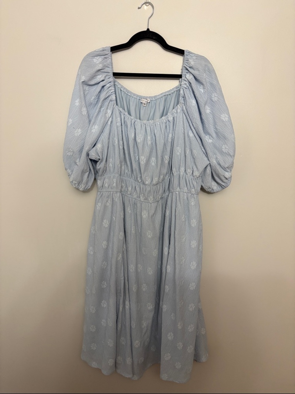 Baltic Born Powder Blue Puff Sleeve Midi Dress